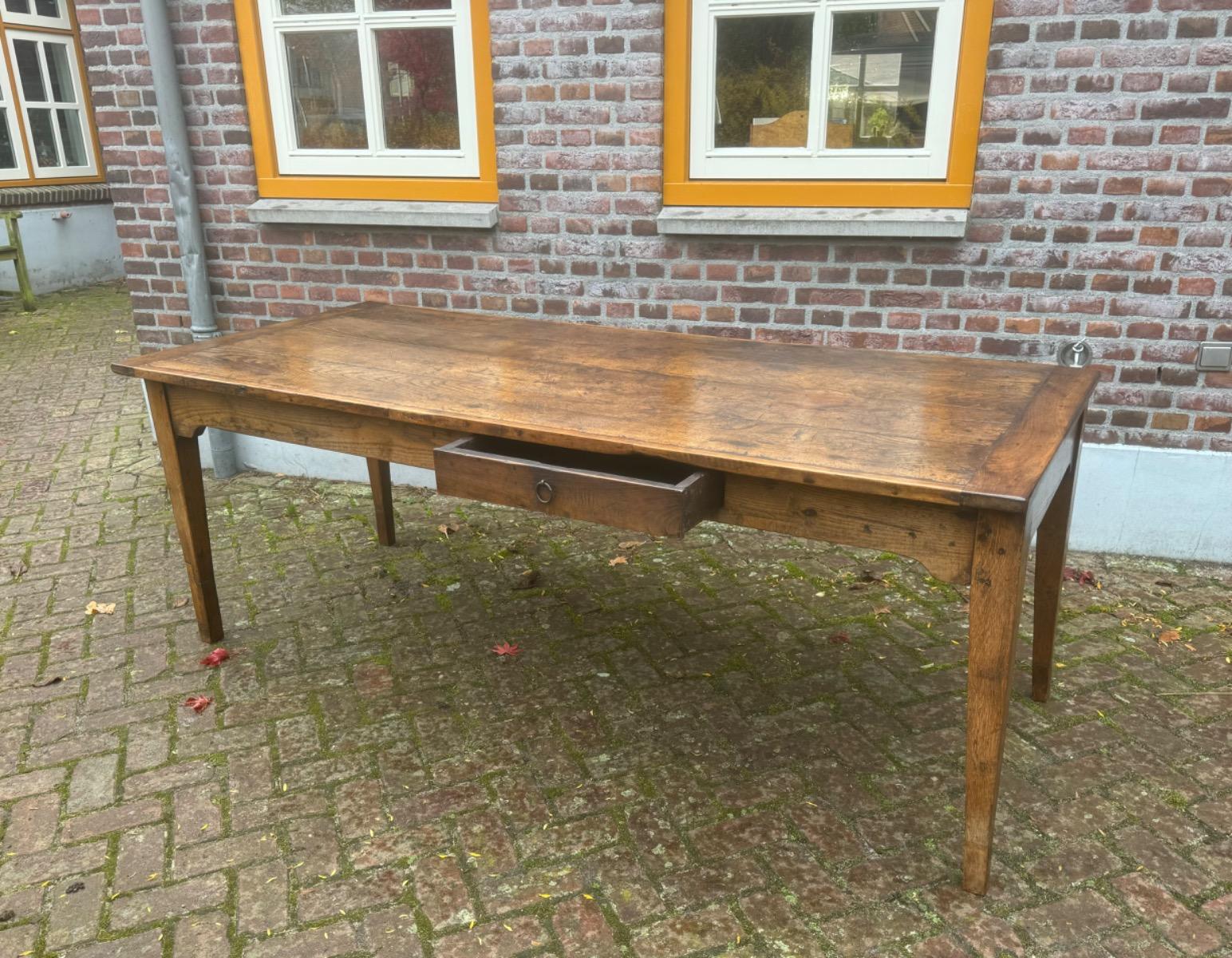 Antieke Franse eettafel eikenhout 