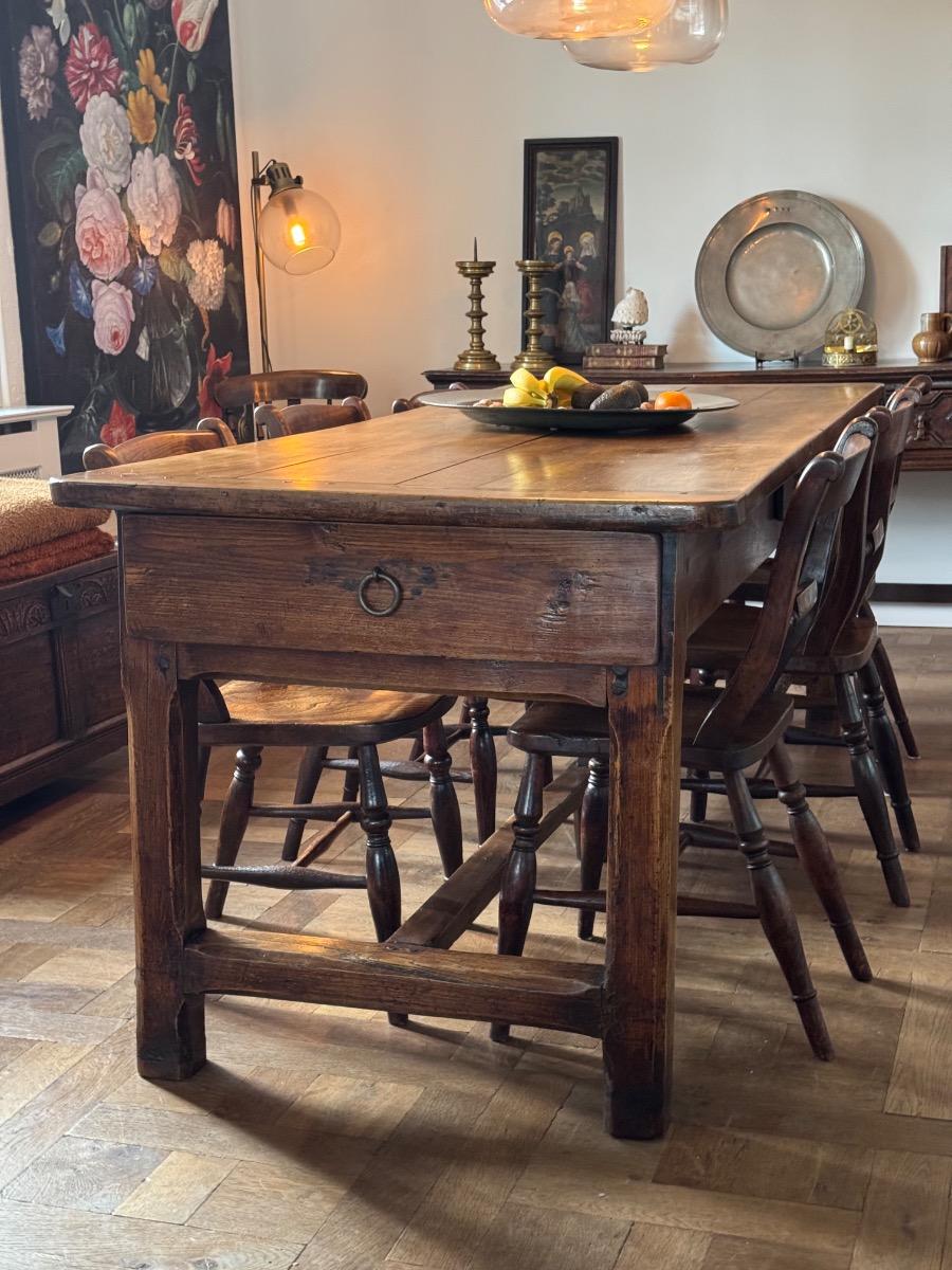 French farmhouse table in fruit wood (T6)